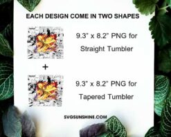 Naruto And Uchiha 20oz Skinny Tumbler Wrap PNG, Anime Naruto Tumbler Template PNG