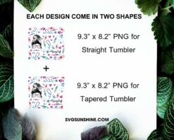 Nurse Life 20oz Skinny Tumbler PNG Sublimation, Messy Bun Nurse Tumbler Wrap Template PNG Designs