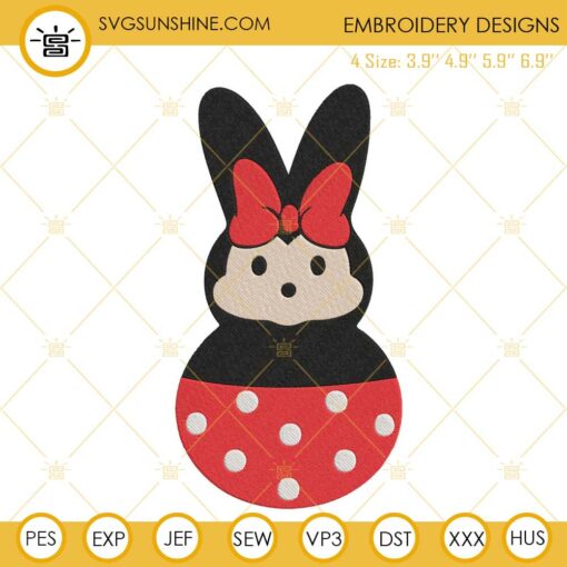 Minnie Mouse Peeps Embroidery File, Disney Easter Bunny Embroidery Design