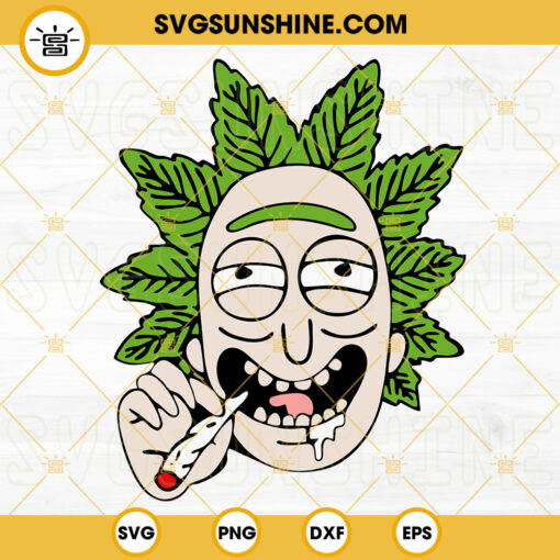 Rick Smoking Weed SVG, Stoner Cartoon SVG, Rick And Morty Marijuana SVG PNG DXF EPS