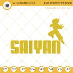 Saiyan Embroidery Design, Dragon Ball Embroidery File