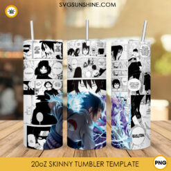 Sasuke Uchiha Susanoo 20oz Skinny Tumbler Wrap PNG, Naruto Character Tumbler Template Sublimation Design PNG