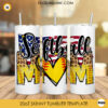 Softball Mom American Flag 20oz Skinny Tumbler PNG, Mothers Day Sports Tumbler Wrap Template PNG