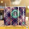 Starbucks Check Plaid 20oz Skinny Tumbler Wrap Template PNG Design