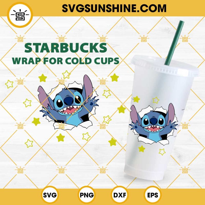 Stitch Starbucks Full Wrap SVG, Lilo And Stitch SVG, Disney Cartoon