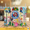 Super Mario Starbucks Coffee 20oz Skinny Tumbler Wrap PNG, The Super Mario Bros 2023 Movie Tumbler Template PNG Sublimation