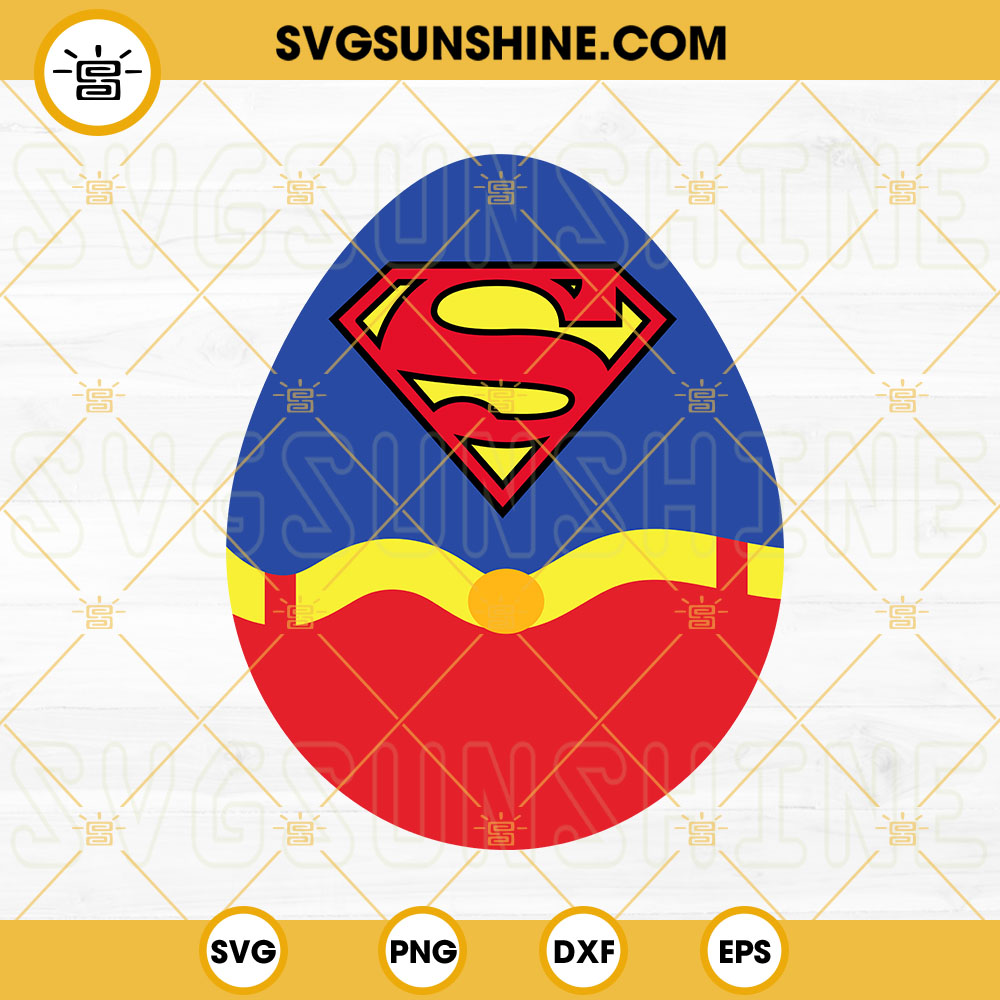Superman Easter Egg SVG, Superhero Easter Eggs SVG, DC Hero Easter SVG PNG DXF EPS Digital File