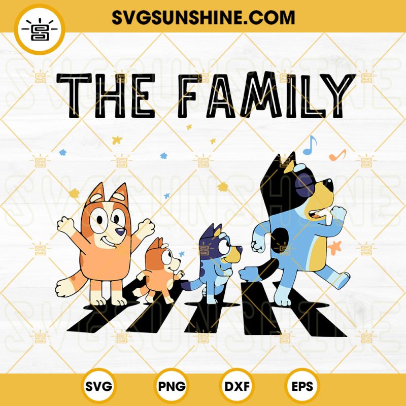 Bluey Family Dance Mode SVG, Bluey Dancing SVG, Funny Bluey Dog Cartoon