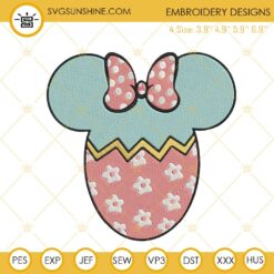 Minnie Easter Egg Embroidery Design, Disney Easter Day Embroidery File