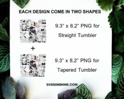 Yamanaka Ino 20oz Skinny Tumbler Wrap PNG, Naruto Character Tumbler Template PNG Design File