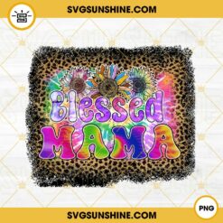 Blessed Mama Sunflower Leopard PNG, Retro Vintage Mom PNG, Motherhood PNG, Mothers Day PNG