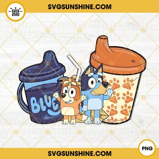 Bluey And Bingo Baby Milk Bottle PNG, Bluey And Sister PNG Digital Download