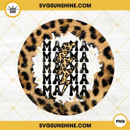 Mama Lightning Bolt Leopard PNG, Retro Mom PNG, Mother’s Day PNG