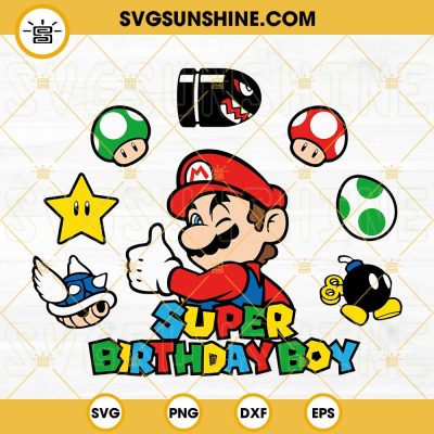 Super Birthday Boy Mario SVG, Super Mario Family SVG, Cute Birthday