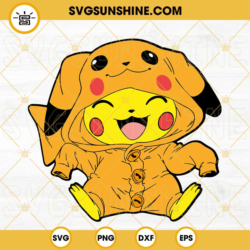 Cute Pikachu Smile SVG, Pokemon SVG PNG DXF EPS