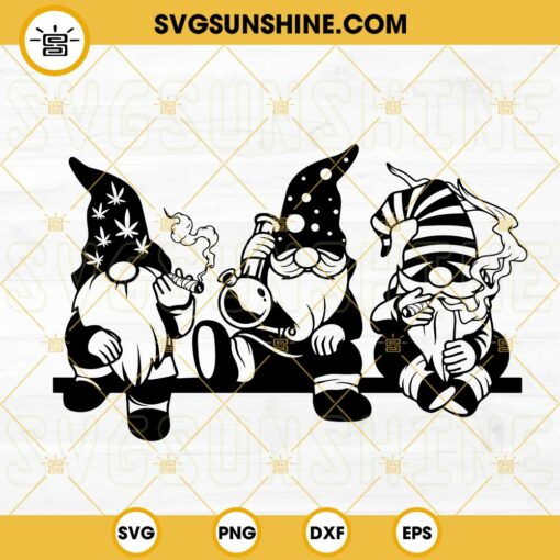 Gnomes Smoking Weed SVG, Cannabis Blunt SVG, Marijuana SVG, Gnome Happy 420 Funny SVG PNG DXF EPS Cut Files