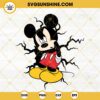 Mickey Cracked Wall SVG, Disney Mouse SVG, Cartoon Character SVG PNG DXF EPS