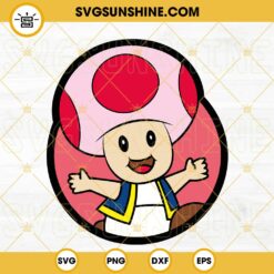 Toad Mario SVG, Super Mario Bros Character SVG PNG DXF EPS Cricut Files