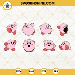 Kirby SVG Bundle, Cute SVG, Video Game Character SVG PNG DXF EPS
