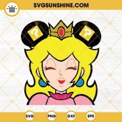 Princess Peach Mickey Ears SVG, Peach Toadstool SVG, The Super Mario Bros Movie SVG PNG DXF EPS