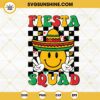 Fiesta Squad Smiley Face SVG, Sombrero Hat SVG, Retro Checkered Cinco De Mayo SVG PNG DXF EPS