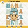 Mama Smiley Beanie Hat SVG, Mom Life SVG, Retro Happy Mothers Day SVG PNG DXF EPS Instant Download