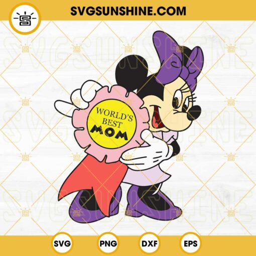 Minnie World’s Best Mom SVG, Minnie Mouse Mama SVG, Family Vacation SVG, Disney Mouse Mother’s Day SVG PNG DXF EPS