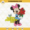 Mother's Day Minnie Mouse SVG, Minnie Mom SVG, Minnie Mouse With Flowers SVG, Disney Family Trip SVG PNG DXF EPS