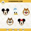 Baby Mickey Minnie Donald Chip And Dale Face SVG, Disney Characters Bundle SVG, Disney World Vacation SVG PNG DXF EPS Files