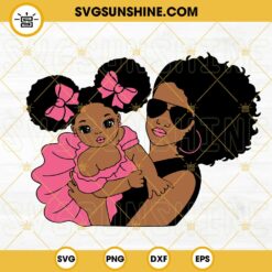 Afro Mom And Baby SVG, Black Woman SVG, African American SVG, Mother’s Day SVG PNG DXF EPS