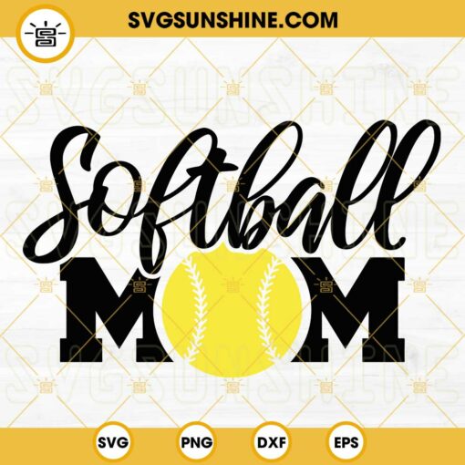 Softball Mom SVG, Softball Mama SVG, Game Day SVG, Sports Mom SVG, Happy Mothers Day SVG PNG DXF EPS Digital Download