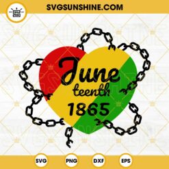 Juneteenth 1865 Heart SVG, Black History SVG, Black Lives Matter SVG, African American SVG PNG DXF EPS