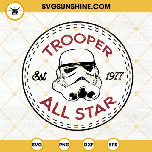 Trooper All Star Est 1977 Logo SVG, Stormtrooper SVG, Star Wars Converse SVG PNG DXF EPS