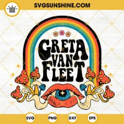 Greta Van Fleet Rainbow SVG, Retro Groovy SVG, Hippie SVG, Dream In Gold Tour 2023 SVG PNG DXF EPS