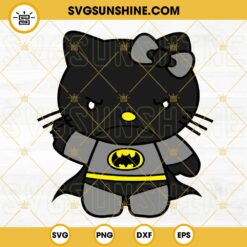 Hello Kitty Batman SVG, Hello Kitty Super Hero SVG, Kawaii Kitty SVG PNG DXF EPS