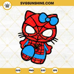 Hello Kitty Spiderman SVG, Hello Kitty Superhero SVG, Cute Spiderman SVG PNG DXF EPS Files