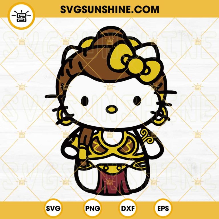 Leia Slave Hello Kitty SVG, Hello Kitty Star Wars SVG, Cute Princess