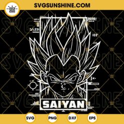 Vegeta Saiyan SVG, Super Saiyan SVG, Dragon Ball SVG, Anime SVG PNG DXF EPS Cut Files