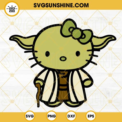 Yoda Hello Kitty SVG, Grogu SVG, Hello Kitty Star Wars SVG PNG DXF EPS