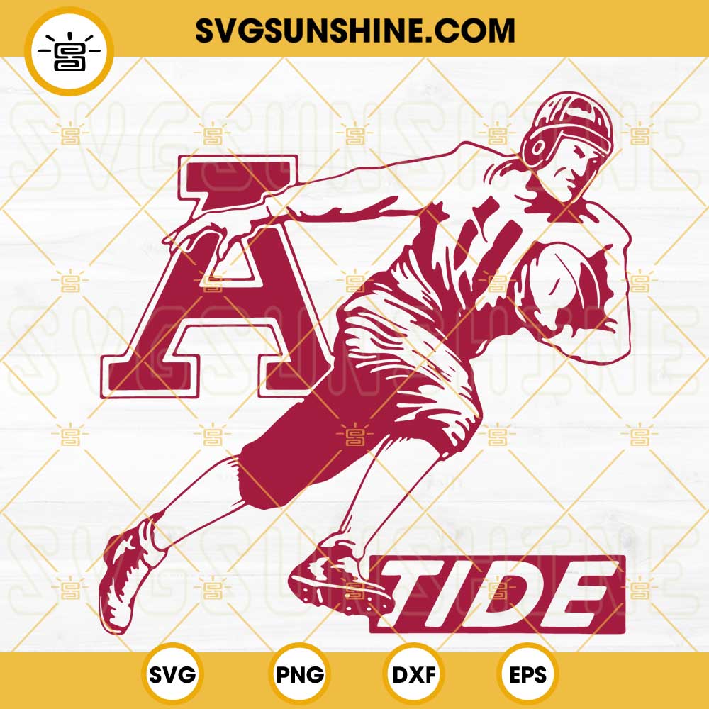 Alabama Crimson Tide Football Player Svg Ncaa Football Team Svg Png Dxf Eps Cricut Files 6407