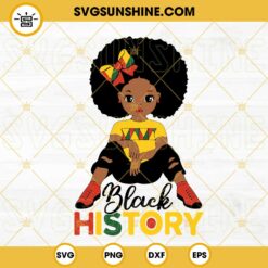 Black History Girl SVG, Black Girl Puff Hair SVG, Afro Girl SVG, Juneteenth Girl SVG PNG DXF EPS