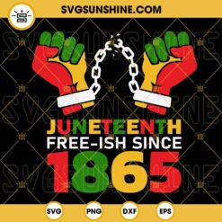 Juneteenth Free Ish Since 1865 Fist Hand SVG, African American SVG, Black Life SVG, Black Freedom Day SVG PNG DXF EPS
