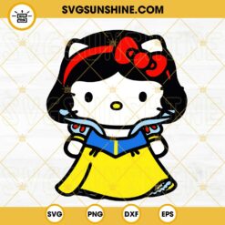 Hello Kitty Snow White SVG, Hello Kitty Cat Disney Princess SVG PNG DXF EPS Cricut