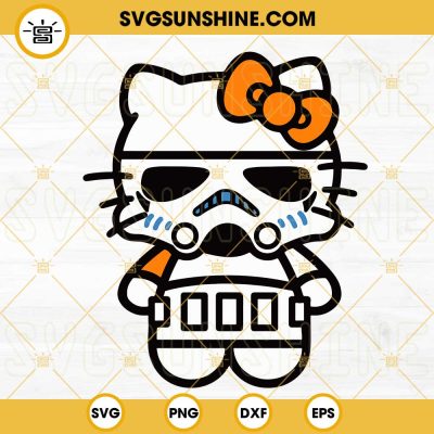 Hello Kitty Stormtrooper SVG, Hello Kitty Star Wars SVG PNG DXF EPS
