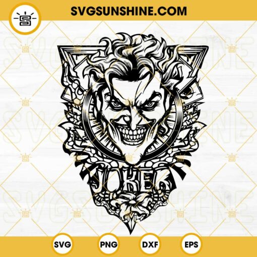 Joker Tattoo SVG, DC Comics Villains SVG PNG DXF EPS