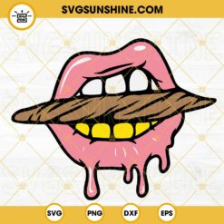 Sexy Pink Lips Cannabis Joint SVG, Weed Girl Smoking SVG, Stoner SVG, Happy 420 SVG PNG DXF EPS
