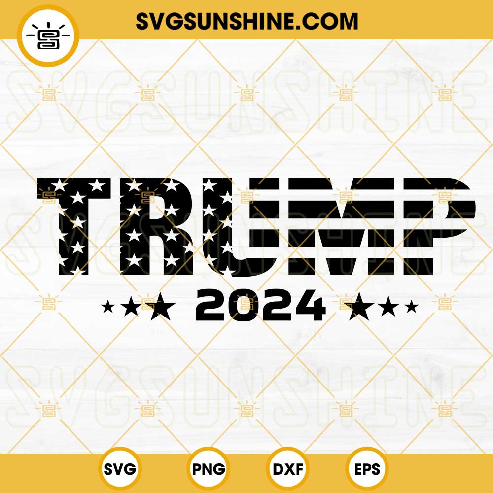 Trump 2024 American Flag SVG, Trump Flag SVG, Donald Trump SVG PNG DXF EPS Cut Files