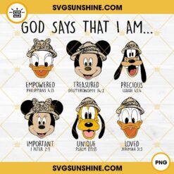 God Says That I Am Mickey Disney Pluto PNG, Mickey Disney Donald Duck PNG