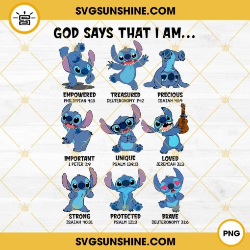 God Says That I Am Stitch PNG, Lilo & Stitch Design PNG