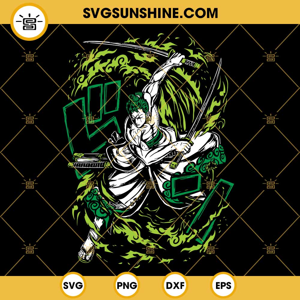 Roronoa Zoro One Piece Anime Sword, Svg Png Dxf Eps Digital Download - free  svg files for cricut